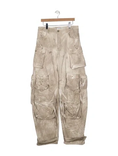 Pre-owned Attico High-rise Wide Leg Jeans In Neutral