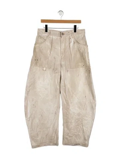 Pre-owned Attico High-rise Wide Leg Jeans In Neutral