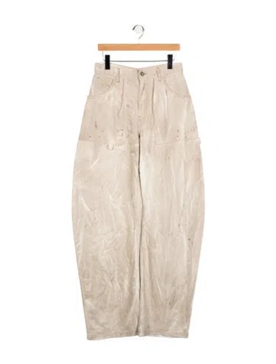 Pre-owned Attico High-rise Wide Leg Jeans In Neutrals