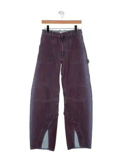 Pre-owned Attico High-rise Wide Leg Jeans In Purple