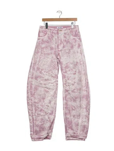 Pre-owned Attico High-rise Wide Leg Jeans In Purple