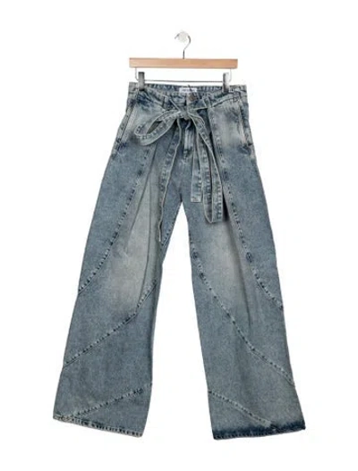 Pre-owned Attico High-rise Wide Leg Jeans W/ Tags In Blue