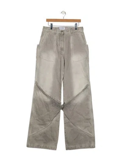 Pre-owned Attico High-rise Wide Leg Jeans W/ Tags In Gray