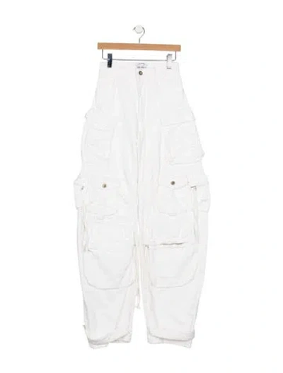 Pre-owned Attico High-rise Wide Leg Jeans In White