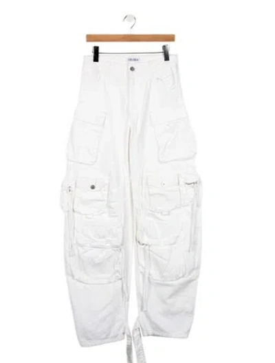 Pre-owned Attico High-rise Wide Leg Jeans In White