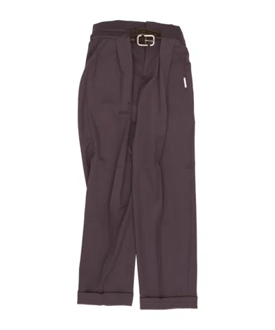 Attico High-waisted Casual Pants In Brown