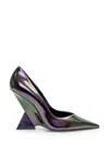 Attico 100mm Cheope Pumps In Holographic Purple