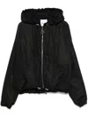 Attico Hooded Bomber Jacket In Black