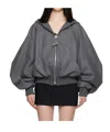Attico Wool-blend Bomber Jacket In Black