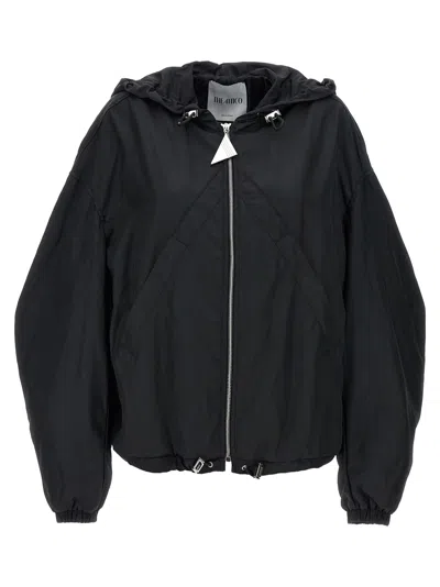 Attico Hooded Bomber Jacket Casual Jackets And Parka In Black
