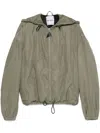 Attico Hooded Bomber Jacket In Green