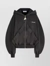 Attico Hooded Double-knit Fleece Sweatshirt In Black