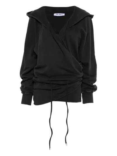 Attico Hooded-neck Mini Dress In Black