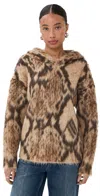 Attico Hooded Pullover Brown Shades In Brown