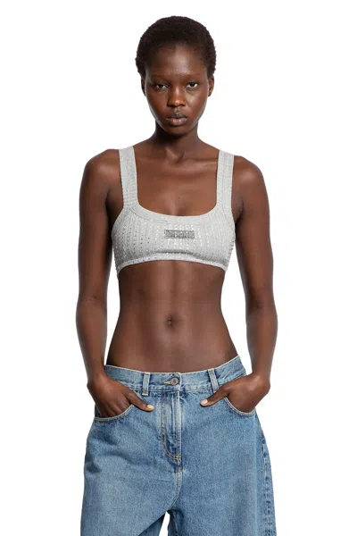 Attico Hotfix Jersey Sports Bra In Gray