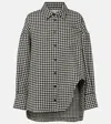 Attico Houndstooth-pattern Oversized Jacket In Black