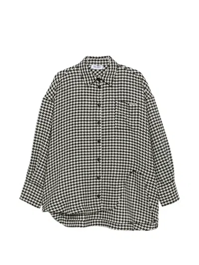 Attico Houndstooth-pattern Oversized Jacket In Multi