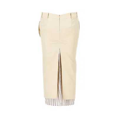 Attico Idi Skirt With Visible Lining In Neutral