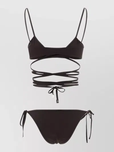 Attico Il Primo Bagno Wrap Bikini Set In Animal Print