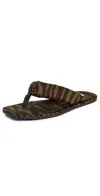 Attico Infradito ''indie'' Dark Green E Dark Brown