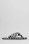 Attico Indie Zebra-print Satin Thong Sandals