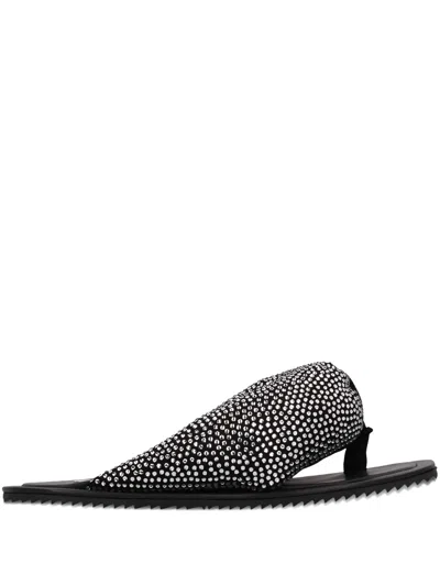 Attico Indie Max Flat Sandals In Black