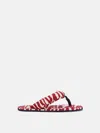 Attico Zebra Printed Indie Flat Thong Sandal In Red/milk