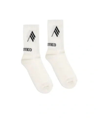 Attico Intarsia-logo Socks In Neutral