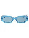 Attico Irene Sunglasses In 12 Torquoise Silver Toequoise