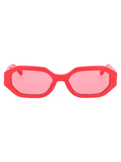 Attico Irene Sunglasses In Coral/silver/pink