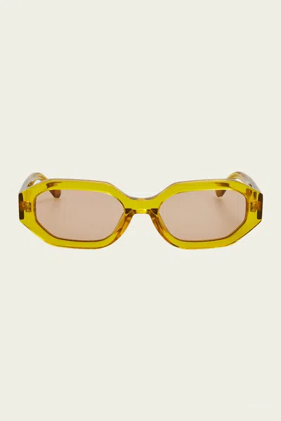 Attico Irene Sunglasses In Mustard In Yellow