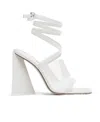 Attico Isa Tie-fastening Leather Sandals In White