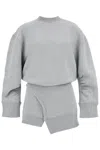 Attico Mini Abito Ivory Felpato In Gray