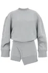 Attico Mini Abito Ivory Felpato In Grey