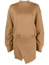 Attico Ivory Cotton Sweatshirt Dress