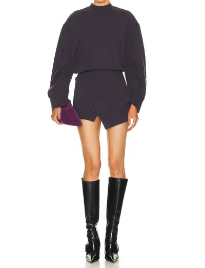 Attico Ivory Mini Dress In Blue/violet Fade In Multi