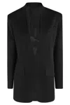 Attico Tailored Jacket With Back Vent And Flap Pockets In Black