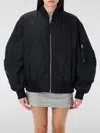 Attico Bomber Jacket With Bishop Sleeves In Black