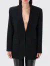 Attico Tailored Jacket With Back Vent And Flap Pockets In Black