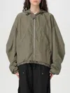 Attico Hooded Bomber Jacket In Green