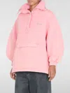 Attico Oversized Cotton Hooded Anorak In Pink