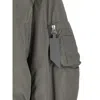 Attico Grey Bomber Jacket With Front Zip Closure And One Zipped Pocket On The Sleeve In Green
