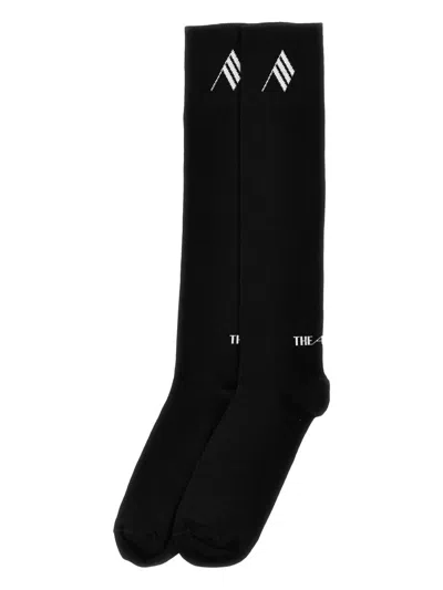 Attico Jacquard Logo Socks In Black