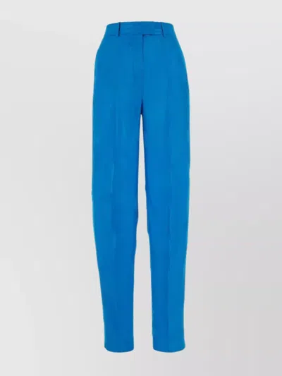 Attico Jagger High Waist Stretch Wool Trousers In Blue