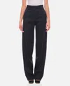 Attico Women's Gabardine Straight-leg Trousers In Black