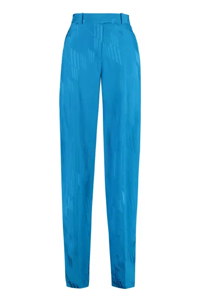 ATTICO TURQUOISE STRETCH WOOL JAGGER PANT