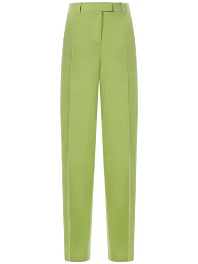 Attico Jagger Wool Gabardine Tapered Pants In Green