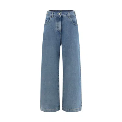 Attico Jeans In Light Blue Denim