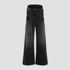 Attico Layered Waist Wide-leg Jeans