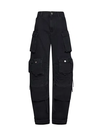 Attico Oversized Cargo Jeans In Black